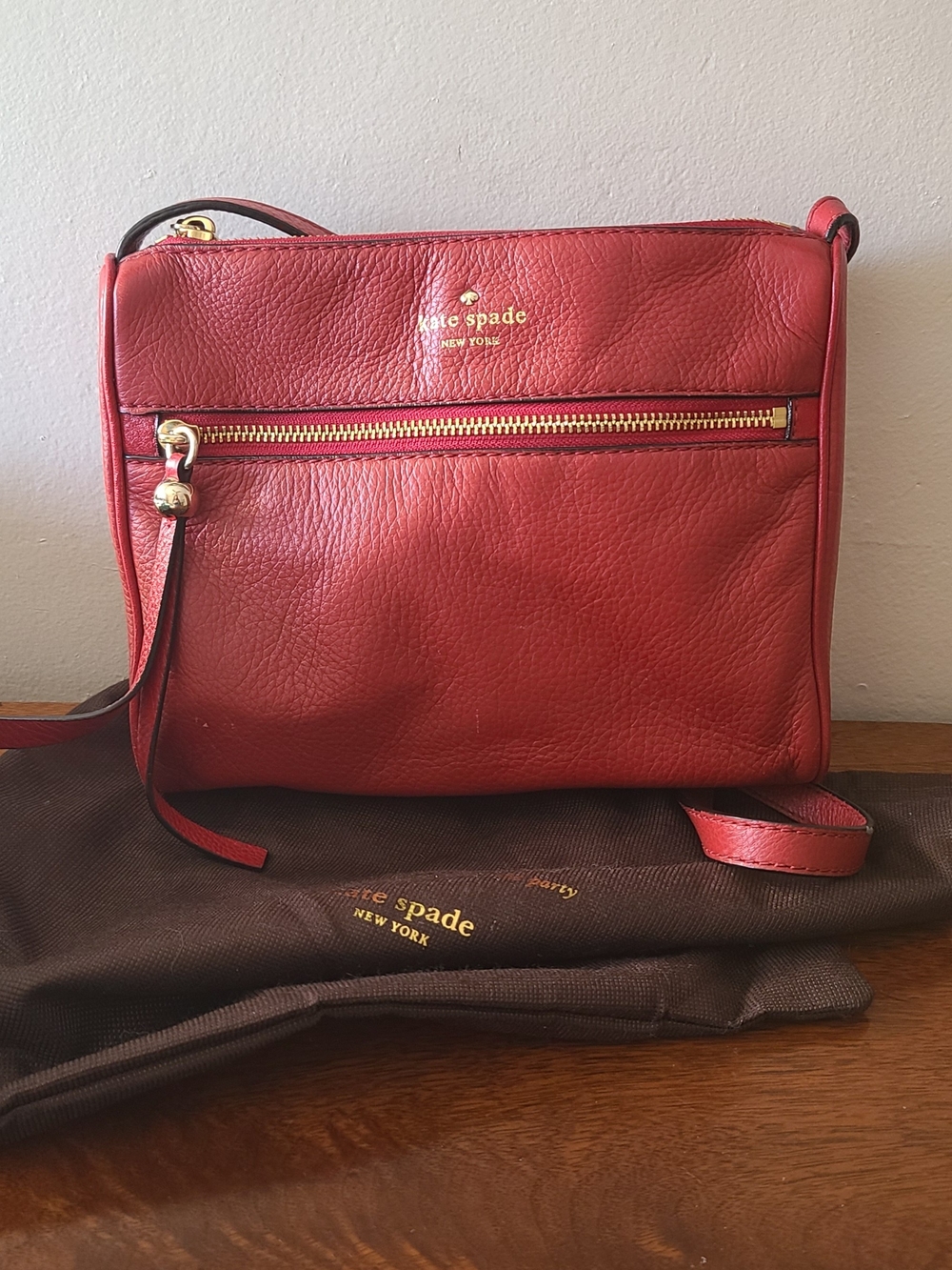 Kate Spade Red Leather Cayli Crossbody Handbag